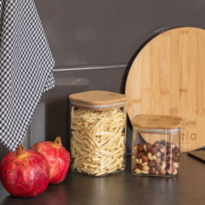 ESTIA ΔΟΧΕΙΟ ΑΠΟΘΗΚΕΥΣΗΣ BAMBOO ESSENTIALS 950ml ΓΥΑΛΙΝΟ ΜΕ ΚΑΠΆΚΙ - Image 5