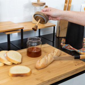 ESTIA ΔΟΧΕΙΟ ΜΕΛΙΟΥ ALLURE ΓΥΑΛΙΝΟ 450ml 9x9x13.5cm ΜΕ ΚΟΥΤΑΛΙ ΜΕΛΙΟΥ - Image 5