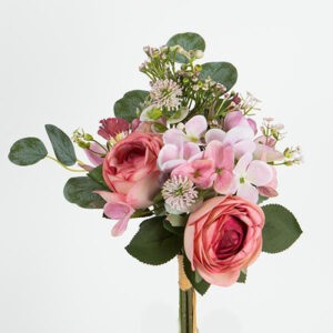 ΜΠΟΥΚΕΤΟ ΤΡΙΑΝΤΑΦΥΛΛΑ-ΟΡΧΙΔΕΑ-EYKΑΛΥΠΤΟΣ, ΡΟΖ-ΚΡΕΜ, 39cm