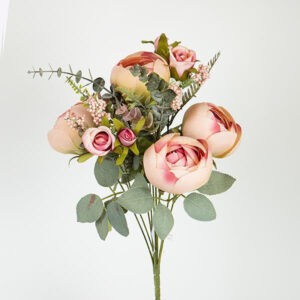 ΜΠΟΥΚΕΤΟ ΤΡΙΑΝΤΑΦΥΛΛΑ-ΕΥΚΑΛΥΠΤΟΣ, 9 ΚΛΑΔΙΑ, ΡΟΖ, 50cm