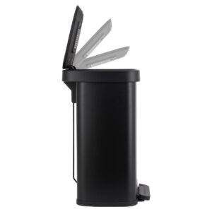 ESTIA ΚΑΔΟΣ ΑΠΟΡΡΙΜΑΤΩΝ FLATOP SOFT CLOSE 50lt ΜΑΤ ΜΑΥΡΟΣ - Image 3