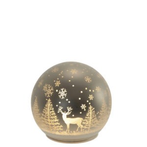 ΓΥΑΛΙΝΗ ΜΠΑΛΑ ΑΣΗΜΙ ΜΕ LED 12Χ12Χ11,5EK