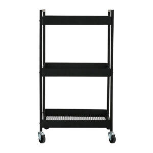 ESTIA ΤΡΟΛΕΪ ΑΠΟΘΗΚΕΥΣΗΣ MODUS ΜΕΤΑΛΛΙΚΟ ΜΕ 3 ΡΑΦΙΑ ΜΑΥΡΟ - Image 2