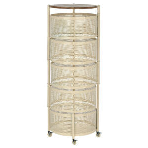 ESTIA ΤΡΟΛΕΪ ΑΠΟΘΗΚΕΥΣΗΣ ALLURE ΜΕΤΑΛΛΙΚΟ ΜΕ 5 ΣΥΡΤΑΡΙΑ IVORY - Image 2