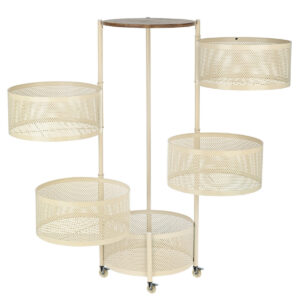 ESTIA ΤΡΟΛΕΪ ΑΠΟΘΗΚΕΥΣΗΣ ALLURE ΜΕΤΑΛΛΙΚΟ ΜΕ 5 ΣΥΡΤΑΡΙΑ IVORY - Image 3