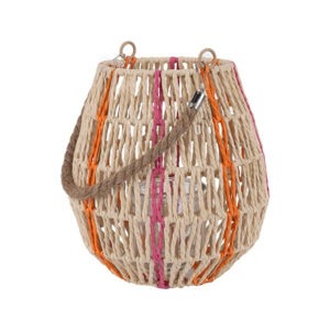 ΦΑΝΑΡΑΚΙ ΜΕ ΠΛΕΞΗ ΦΥΣΙΚΟ - ΠΟΡΤΟΚΑΛΙ - ΦΟΥΞΙΑ 20x20x21cm